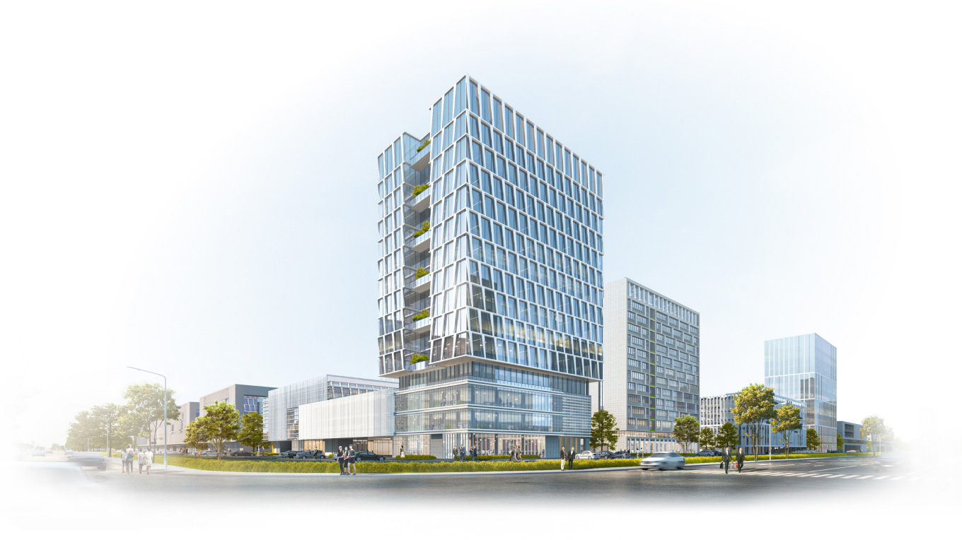 现代企业园区建筑效果图